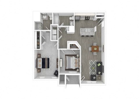 Floor plan for 2 beds, 2 baths, 1091 sqft